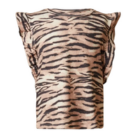 Smithsonian Tiger Print Ruffled Knit Tank