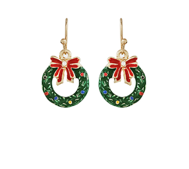 X-MAS Wreath 3D Epoxy Earrings