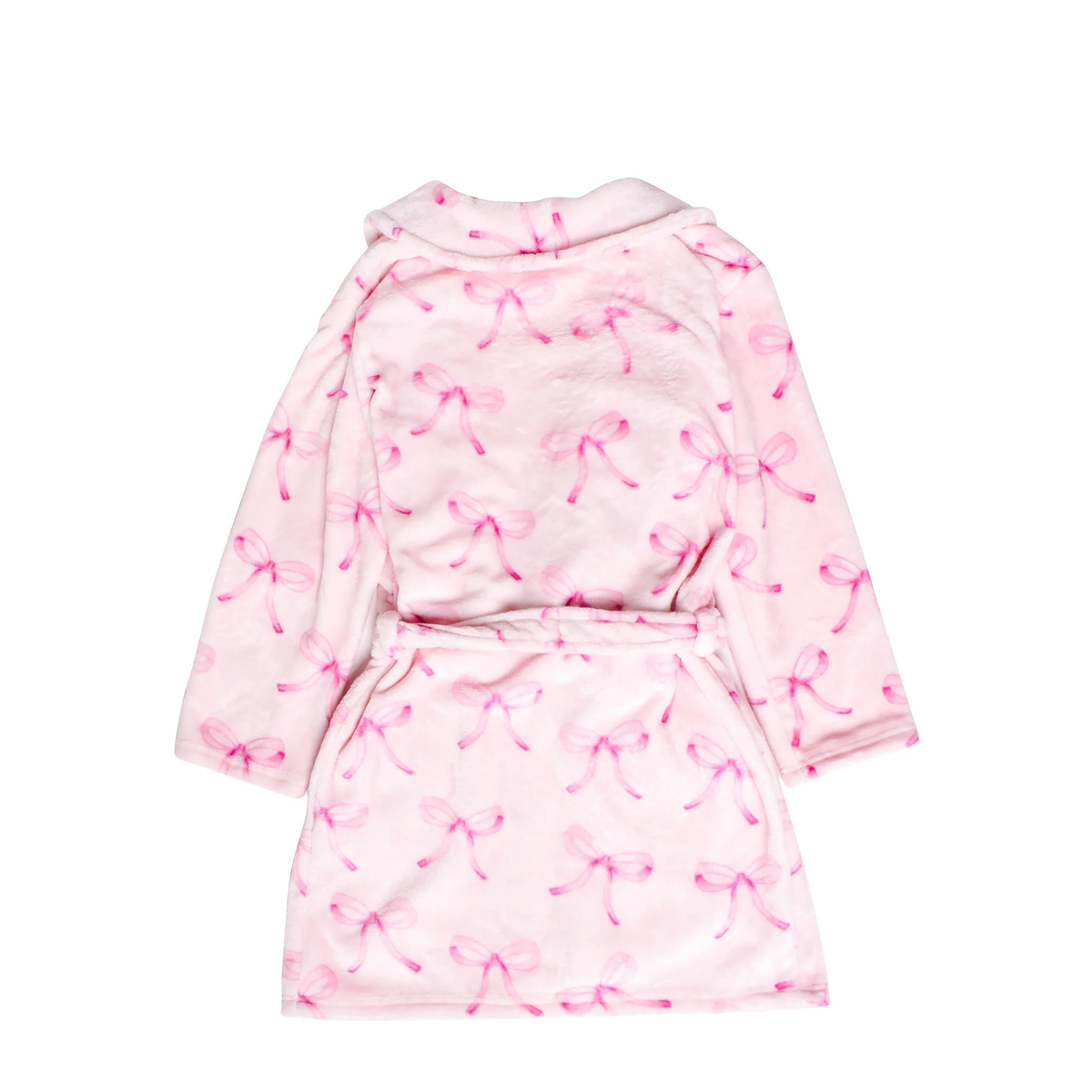 Fleece Bath Robe | Pink Bow Print