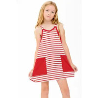 Striped Mini Dress With Inner Romper Red L