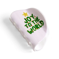 Joy to the World Christmas Claw Hair Clip