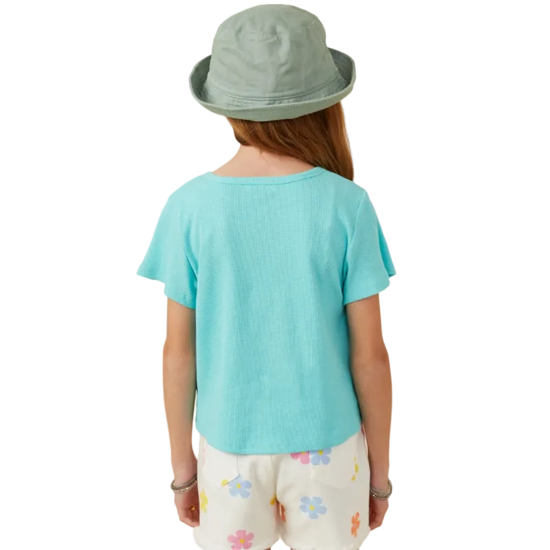 Self Binding Caged Knit T Shirt