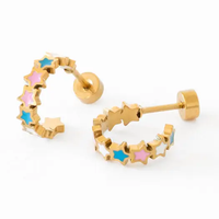 Star Huggie Stud Earrings