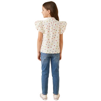 Multicolor Polka Dot Pleated Blouse