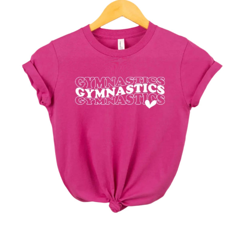 Gymnastics Stacked Heart SS Top