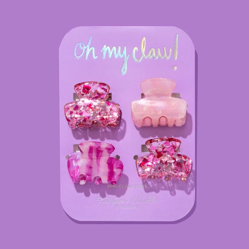 Pink Confetti Mini Claw Clips