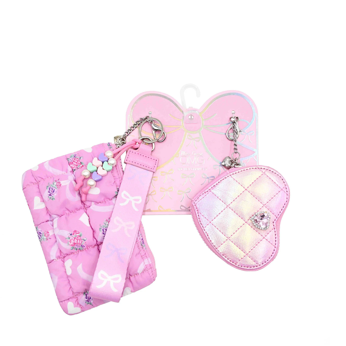 Floral 3 Piece Coin Purse Keychain Set