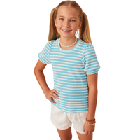 Stripe Puff Sleeve Top