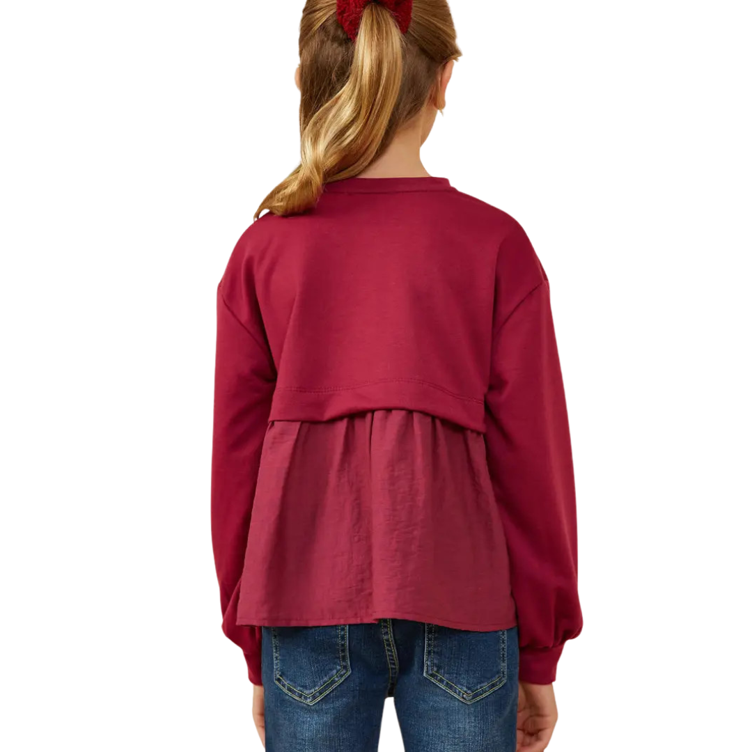 Mix Media French Terry Knit Top