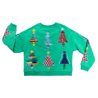 Kids Green Colorblock Trees Sweatshirt