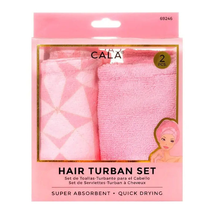 2 Pc Shower Hair Turban Set - Pink