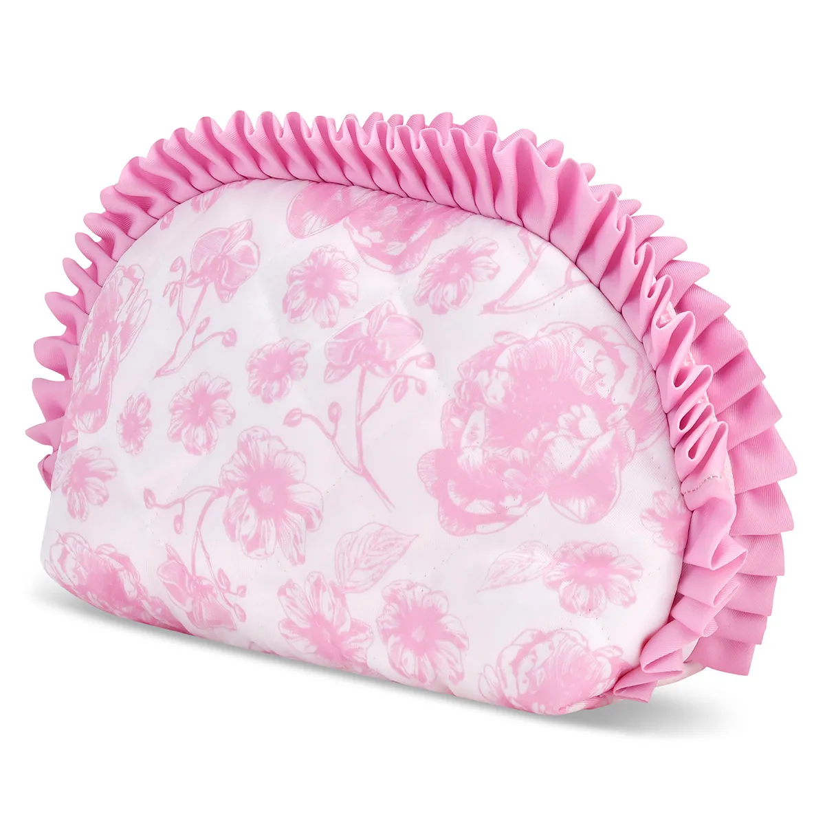 Pretty Pink Toile Oval Cosmetic Bag