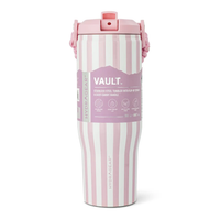 30 Oz Vault 3D Pink Stripe Water Bottle