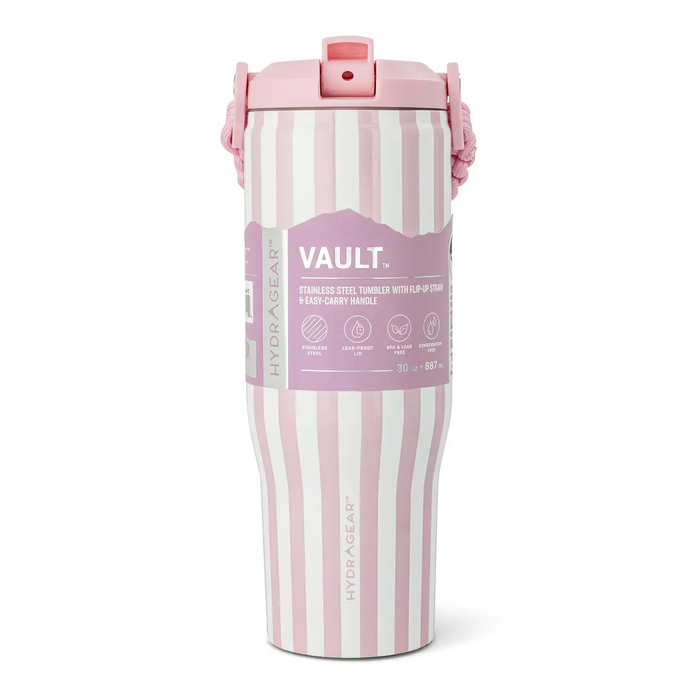 30 Oz Vault 3D Pink Stripe Water Bottle