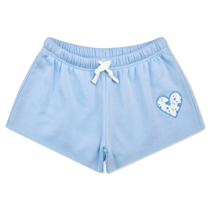 Blue Floral Sweat Shorts