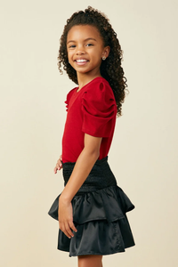 Rib Puff Short Sleeve Top