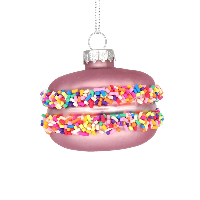 Vintage Macaron Glass Ornament