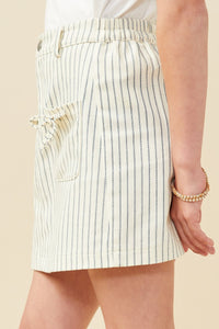 Pinstripe Twill Skirt