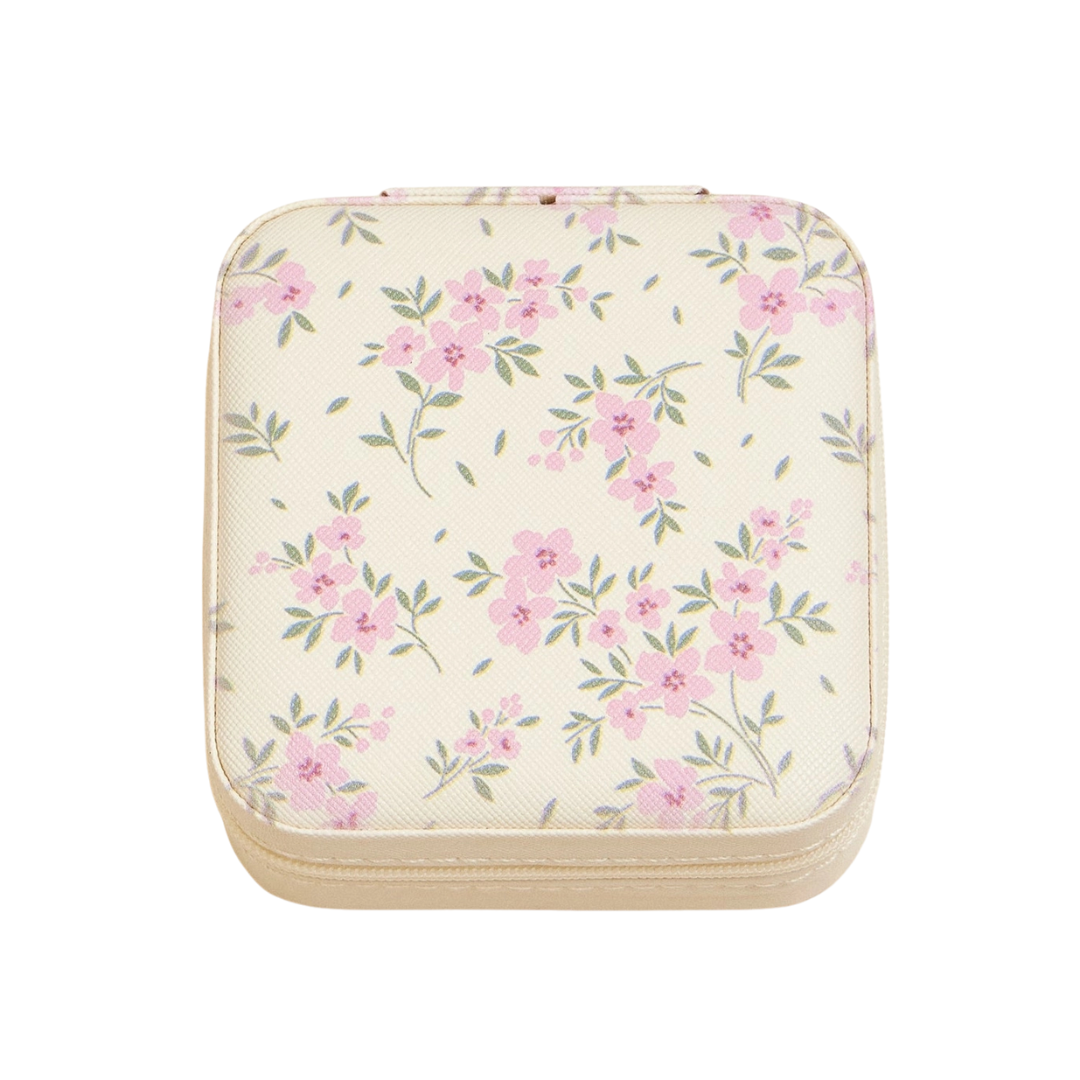 Flower Pattern Jewelry Box -Travel Size
