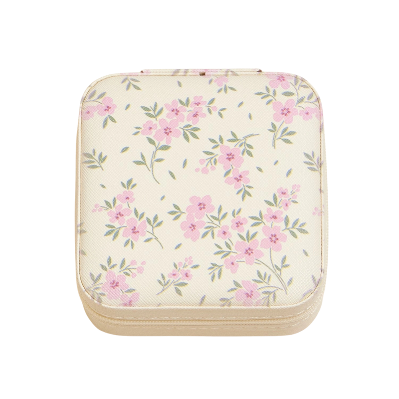 Flower Pattern Jewelry Box -Travel Size