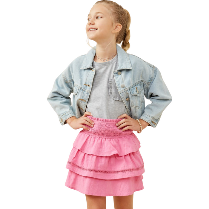 Crochet Trimmed Layered Skirt