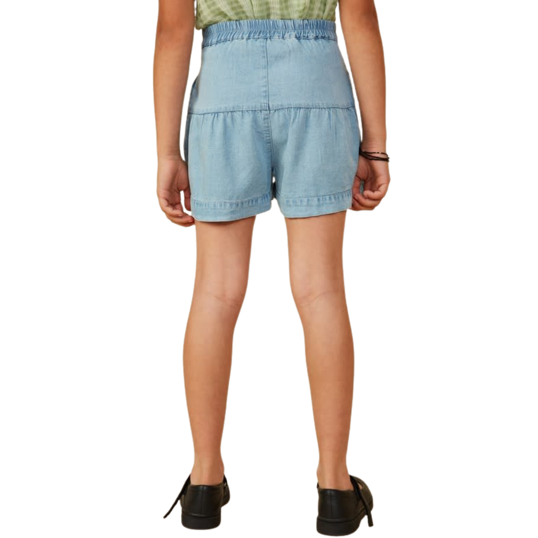 Button Detail Wide Leg Shorts