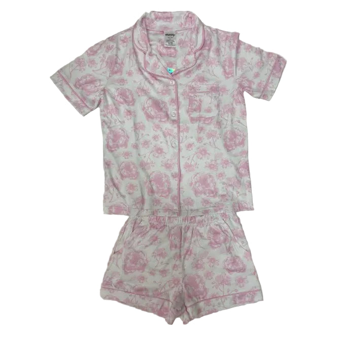 Pink Toile Shorts Lounge Set