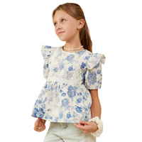 Lace Trimmed Ruffle Top
