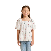 Floral Puff Sleeve Tiered Top