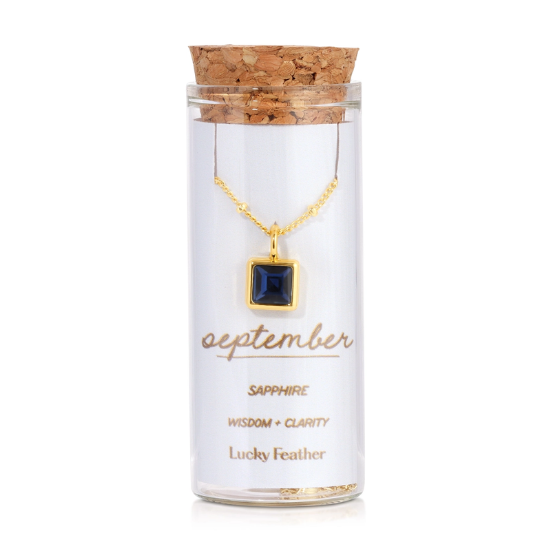 Gold Birthstone Bottle Necklace