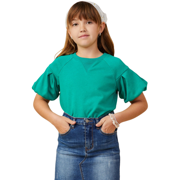 Puff Sleeve French Terry Top