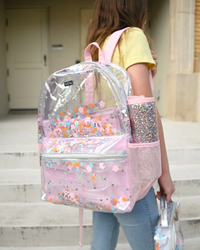 Flower Shop Confetti Clear Backpack Large