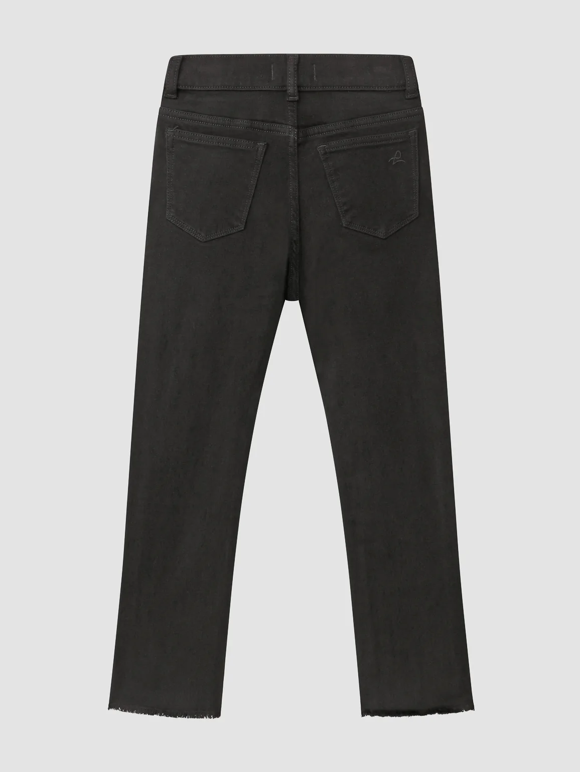 Emie Straight Jean in Black Peached Raw Hem