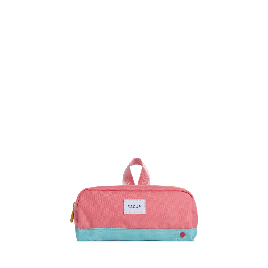 Clinton Pencil Case, Pink/Mint