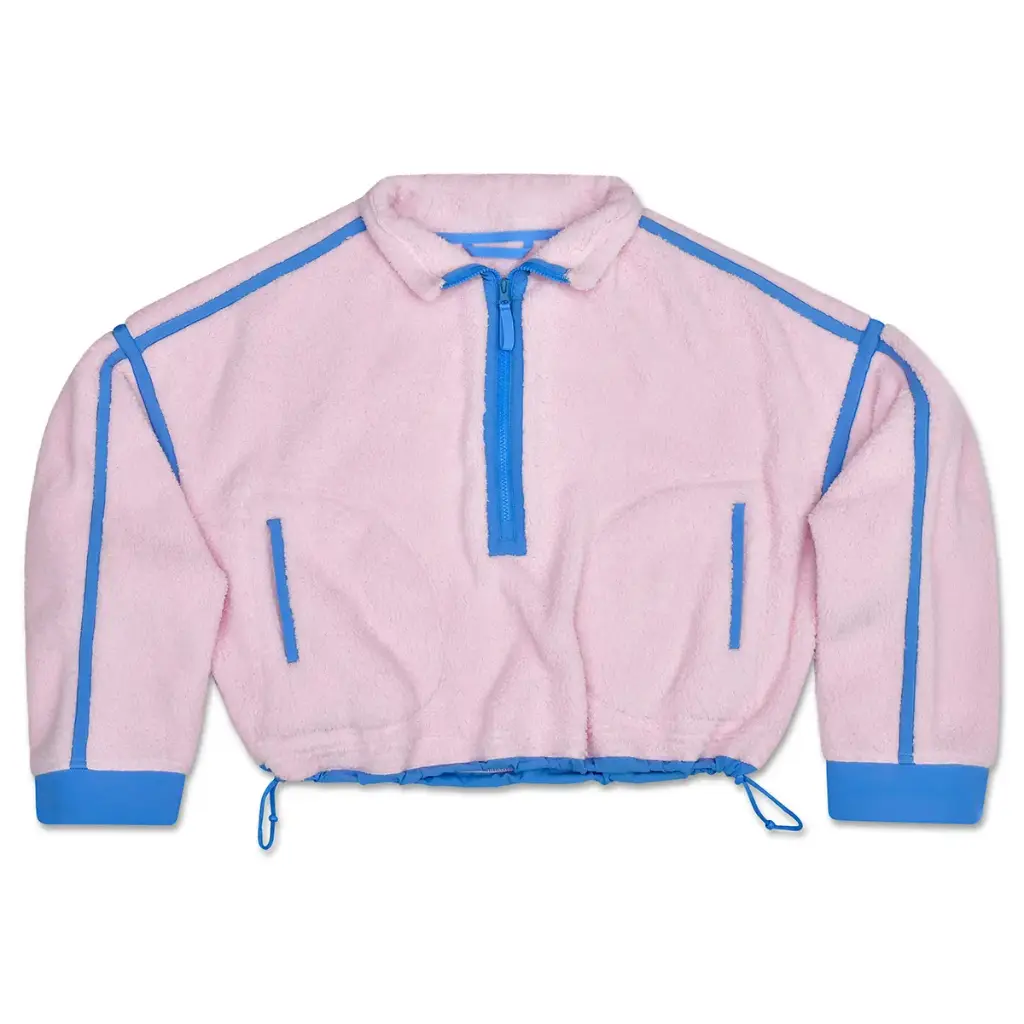 1/2 Zip Pink & Periwinkle Sherpa Pullover