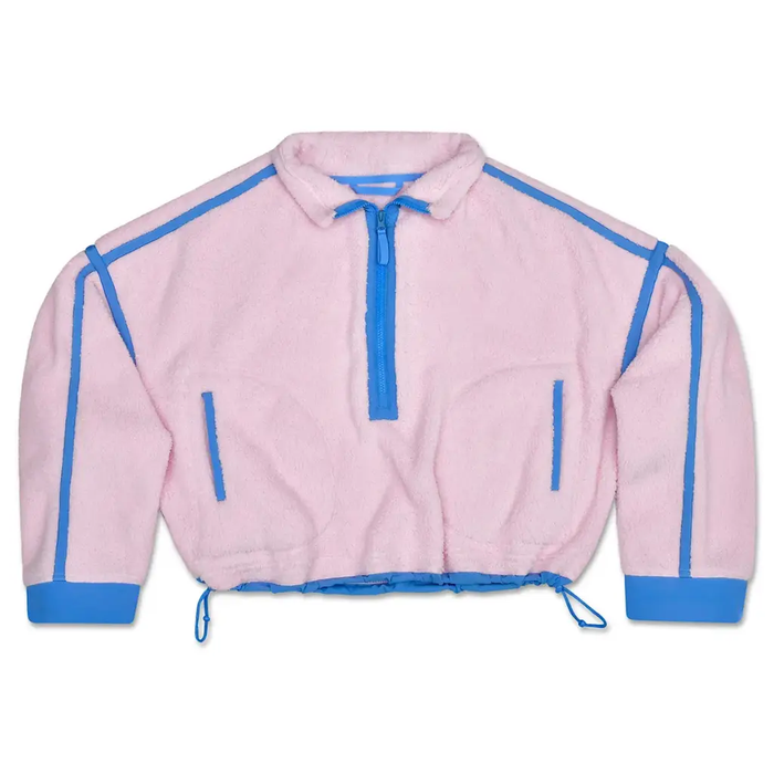 1/2 Zip Pink & Periwinkle Sherpa Pullover