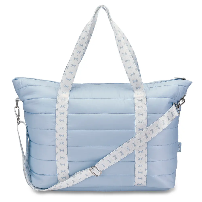 Blue Puffer Tote w/ Adjustable Strap
