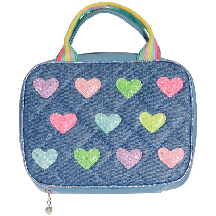 Heart Denim Lunch Bag - Denim