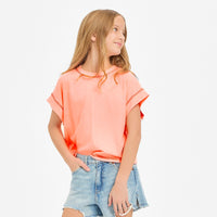 Overlap Open Back Reverse Stitched Top