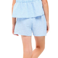 Double Waist Band Striped Gauze Shorts