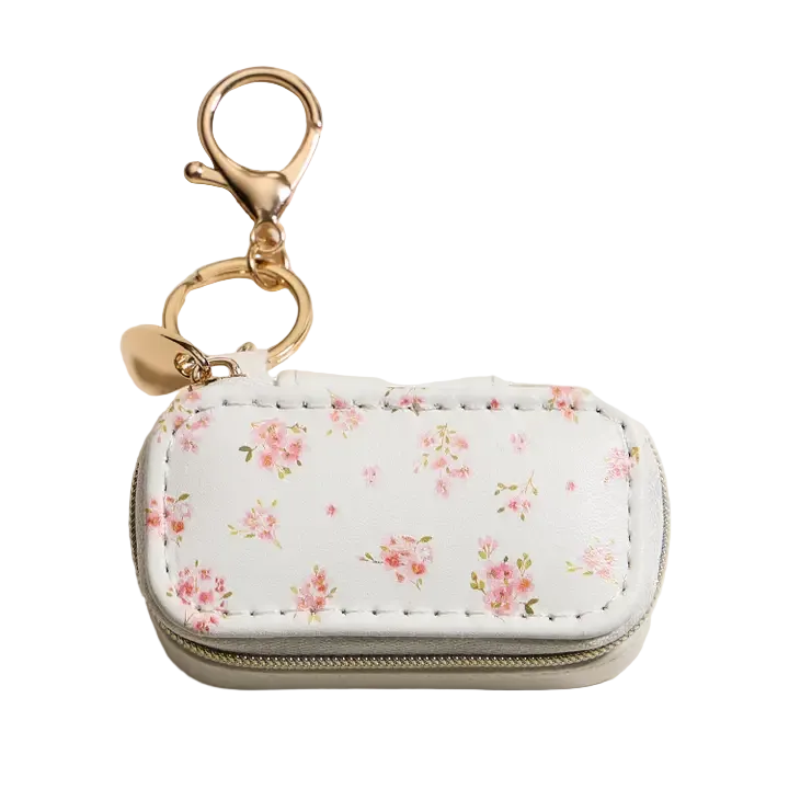Travel Jewelry Case Keychain/Mini Zipper Ring Holder