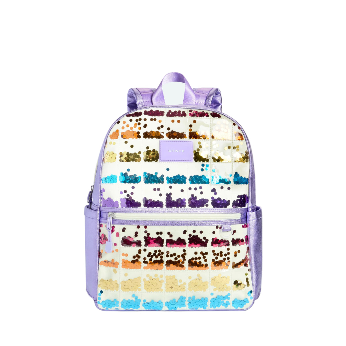 Kane Double Pocket Backpack - Lilac Quilted Sequins