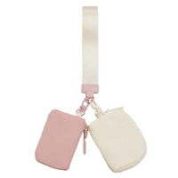 Fabric Dual Pouch Wristlet Wallet