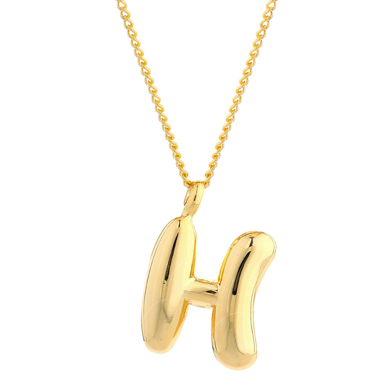 Bubble Letter Mini Charm Necklace