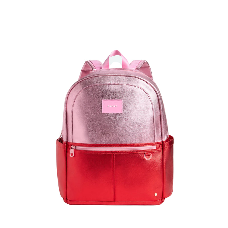 Kane Double Pocket Backpack - Pink/Red Colorblock