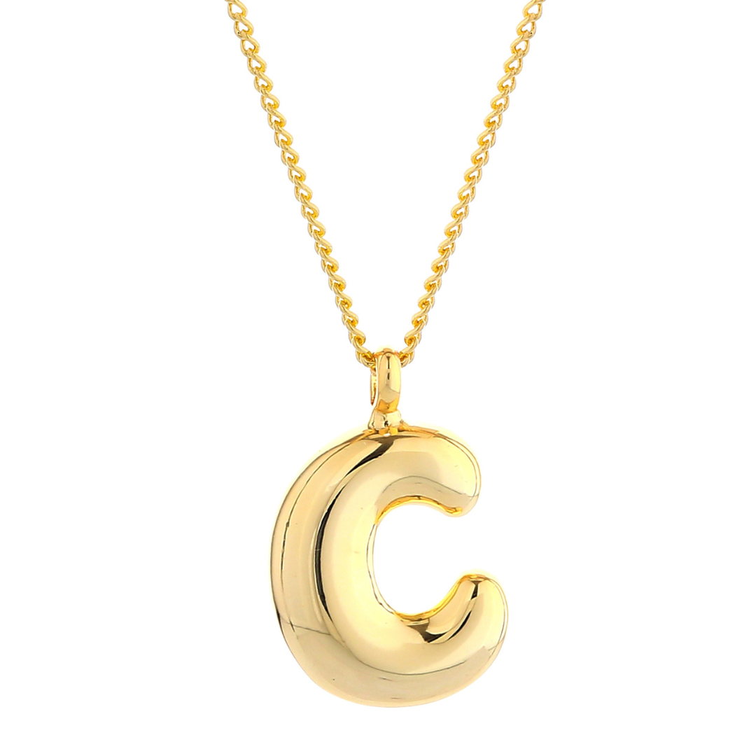 Bubble Letter Mini Charm Necklace