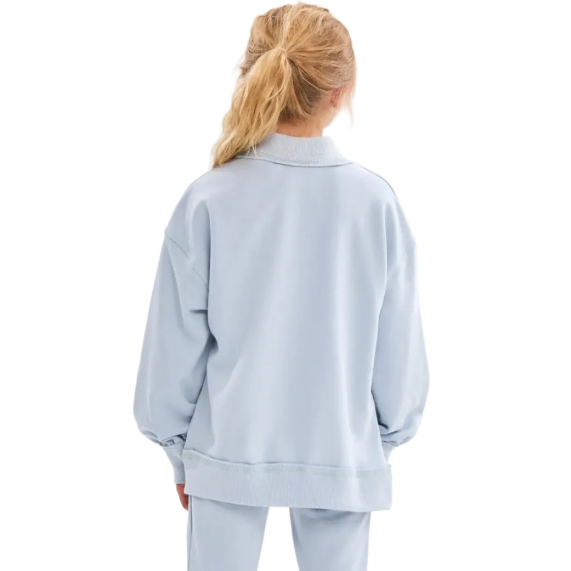 Cotton Terry Mock Neck Sweatshirt