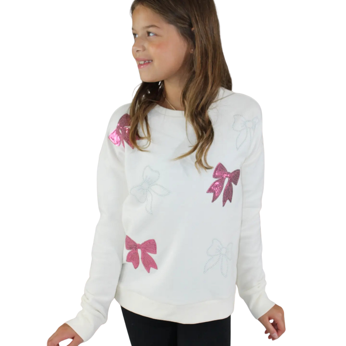 Sequin Bows Sweatshirt