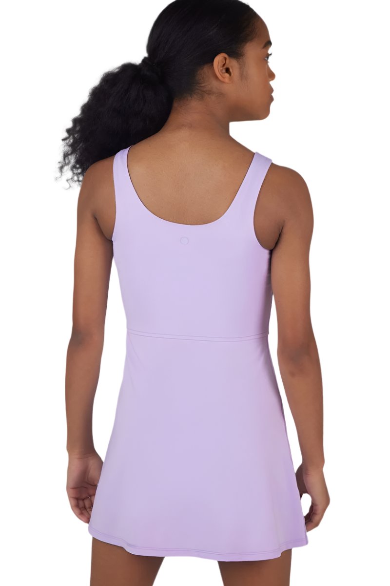 Girls Tennis Dress with Inner Shorts, Pastel Lilac