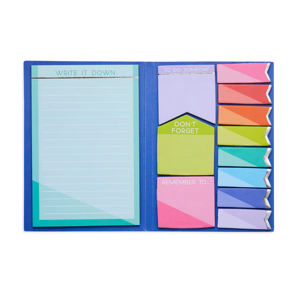 Side Notes Sticky Notes Tab Sets - Rainbow Hearts